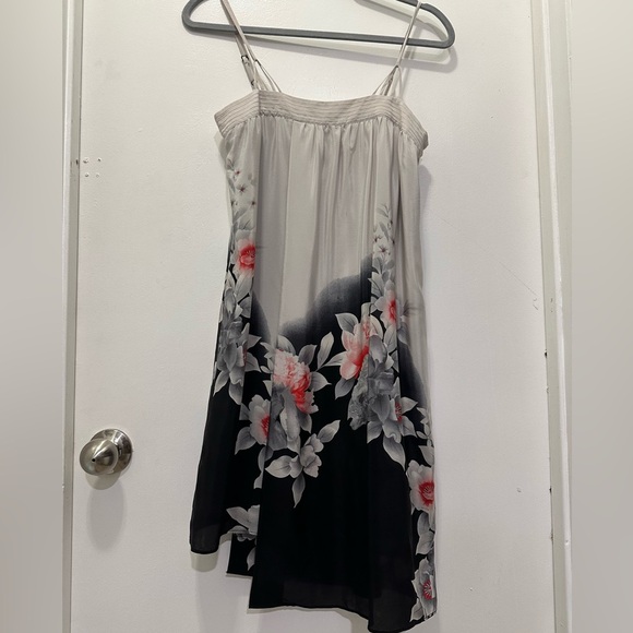 Anthropologie Leifsdottir Floral Spaghetti Strap Dress Sz 2 100% Silk - Picture 1 of 7